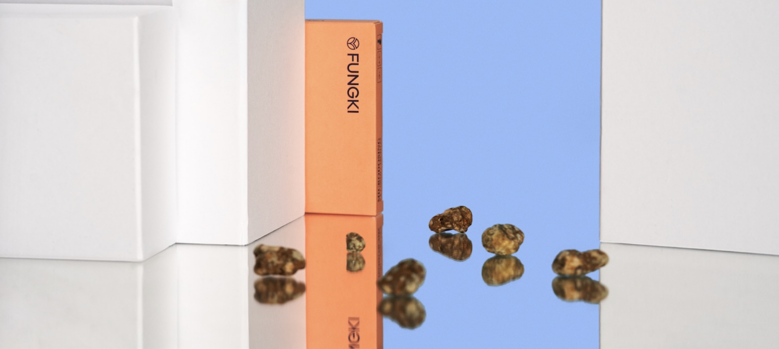 Fungki-verpakking met losse microdosingtruffels voor een microdosingprotocol